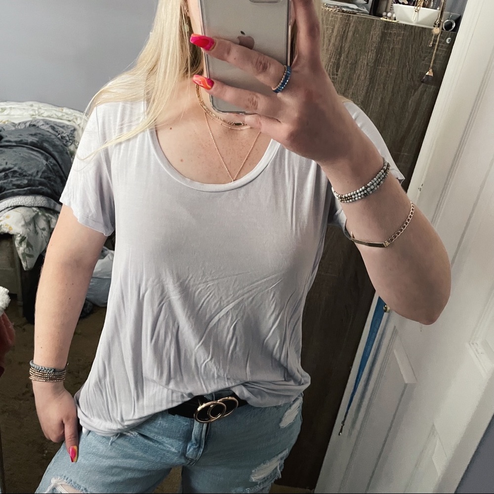 AMERICAN EAGLE soft baby blue short sleeve shirt